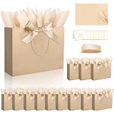 Ethhqu 12 Pack Gift Bags with Handles Include Tissue Papers &amp; Cards | Medium Size 12.6&times;10&times;4'' Thank You Gift Bags Medium Size for Birthday, Baby Shower, Wedding, Mother&rsquo;s Day, Bridesmaids