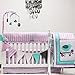 Pam Grace Creations 6 Piece Lovebirds Crib Bedding Set, Purple