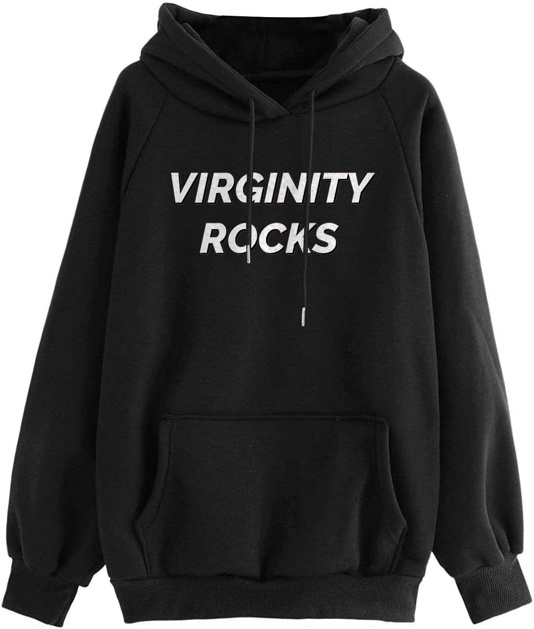 Virginity-Rocks Hoodie Athletic Hoodies Pullover Hooded Sweatshirt for Men Men's Black White Yellow
