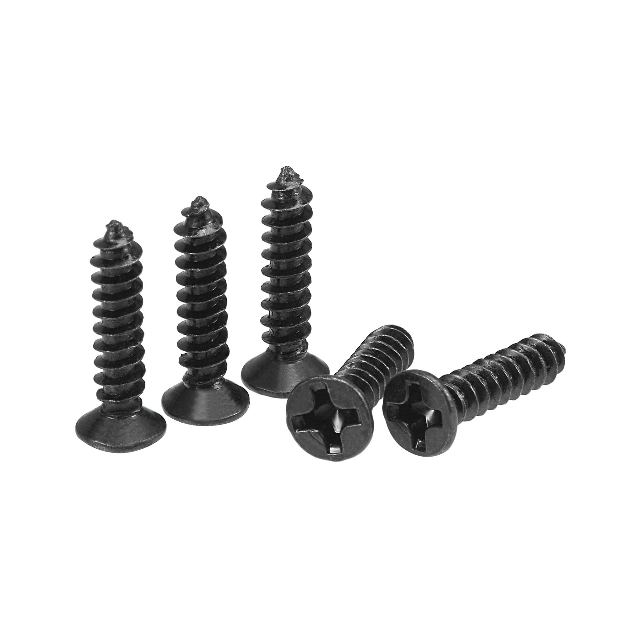 sourcing map M3 x 14mm Wood Screws Phillips Flat Head Carbon Steel Self Tapping Screws Black 200pcs