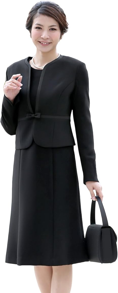Amazon Co Jp ニナーズ Nina S ブラックフォーマル レディース 喪服 礼服 ワンピース 大きいサイズ スーツ ロング丈 Jap04v 服 ファッション小物