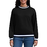 YIPINK Sweatshirts for Women Casual Long Sleeve Crewneck Contrast Color Oversized Pullover Tops