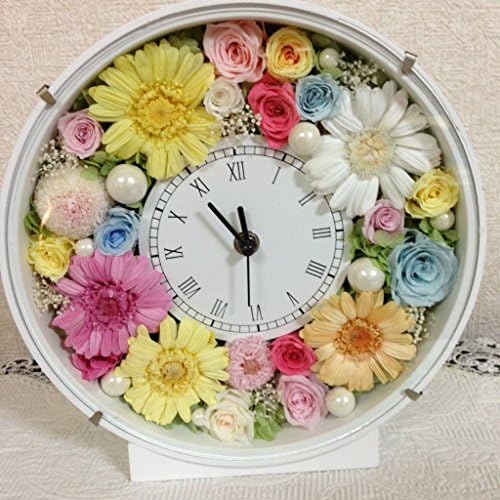 プリザーブドフラワー 花時計 ラウンド 置き時計 お祝い プレゼント ギフト 花 おしゃれ Afc 0