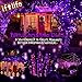 Purple Solar String Lights Christmas Lights Outdoor 200Led Solar Powered 72foot Twinkle Fairy Lights Ambiance Sensor Control for Home Indoor Decor Xmas Tree Patio Garden Wedding Party Landscape Lawn