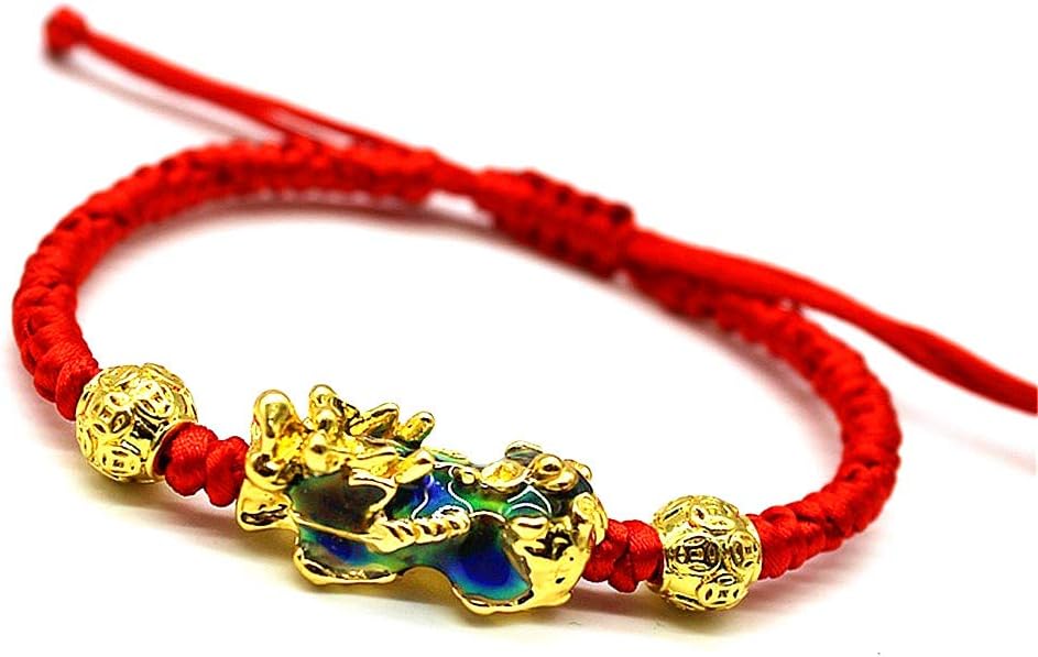 MANRUO Feng Shui The Best Red String Bracelet with Color Changed Money Turtle and Pi Xiu/Pi Yao Attract Wealth and Good Luck