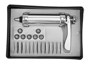 21 Pcs Cookie Press Set Aluminium Alloy Cookie Press Gun Kit with Discs and Cake Decoration Piping Tips, Biscuits Press Maker