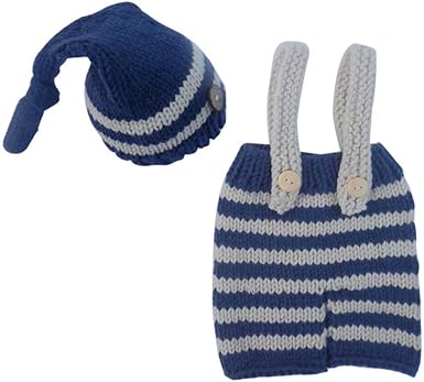 Chinatera Bebe Garcon Vetement Costume De Photographie Tenu Crochet Tricot Salopette 0 2 Mois Amazon Fr Vetements Et Accessoires