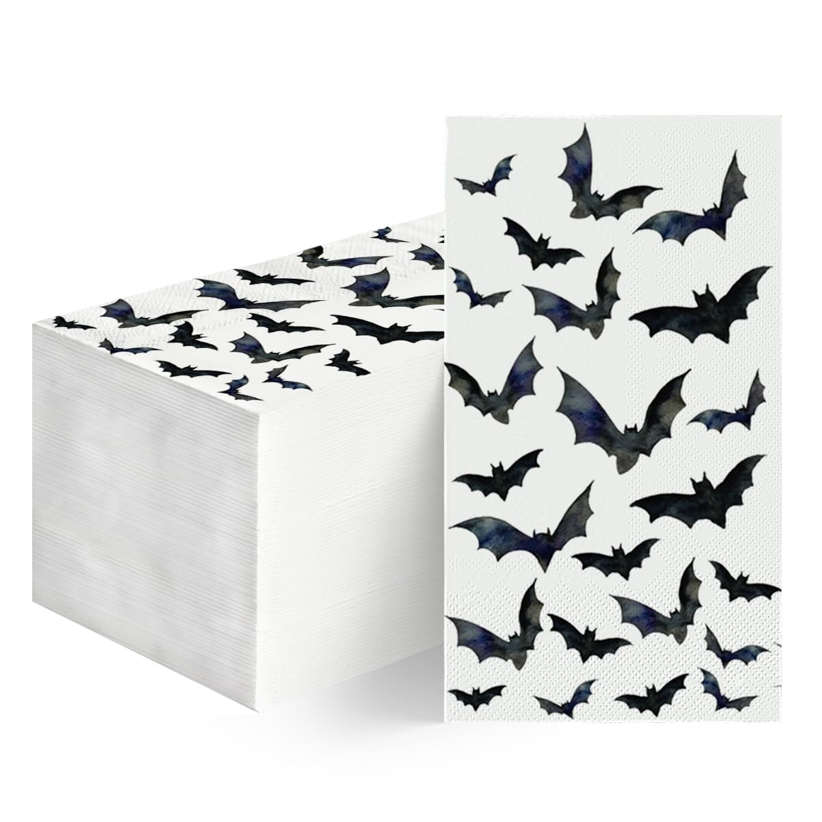 Photo 1 of Horaldaily 100 Halloween Disposable Paper Decorative Guest Napkins, Crows Bats Hand Towel for Party Lunch Dinner Kitchen Bathroom