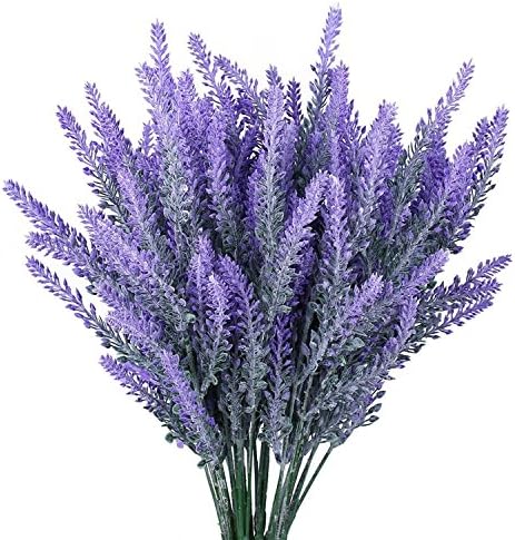 4pcs Artificial Fake Flowers Lavender Bouquet Purple DIY Bridle Flowers Arrangements Home Kitchen Garden Office Wedding Decor Floral