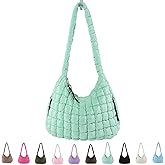 Puffy Quilted Cloud Bag for Women,Pleated Puffy Crossbody Shoulder Bag,Cute Hobo Underarm Purse,Lightweight Plaid-Style Tote