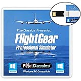 FlightGear Flight Simulator 2020 USB Flight Sim Plane & Helicopter Professional Simulator Including 600+ Aircraft & 20,000 Re