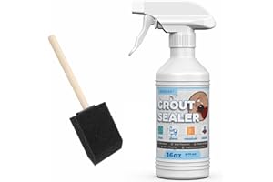 OAIEGSD 16oz Grout Sealer Spray with Brush for Floor Tile, Clear Waterproof Shower Sealer for Shower, Kitchen, Bathroom, 100% Safe Indoor & Outdoor, Grout Stain Sealant Protector for Stone, Marble, Floor