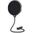 aokeo Professional Microphone Pop Filter Mask Shield For Blue Yeti and Any Other Microphone, Mic Dual Layered Wind Pop Screen