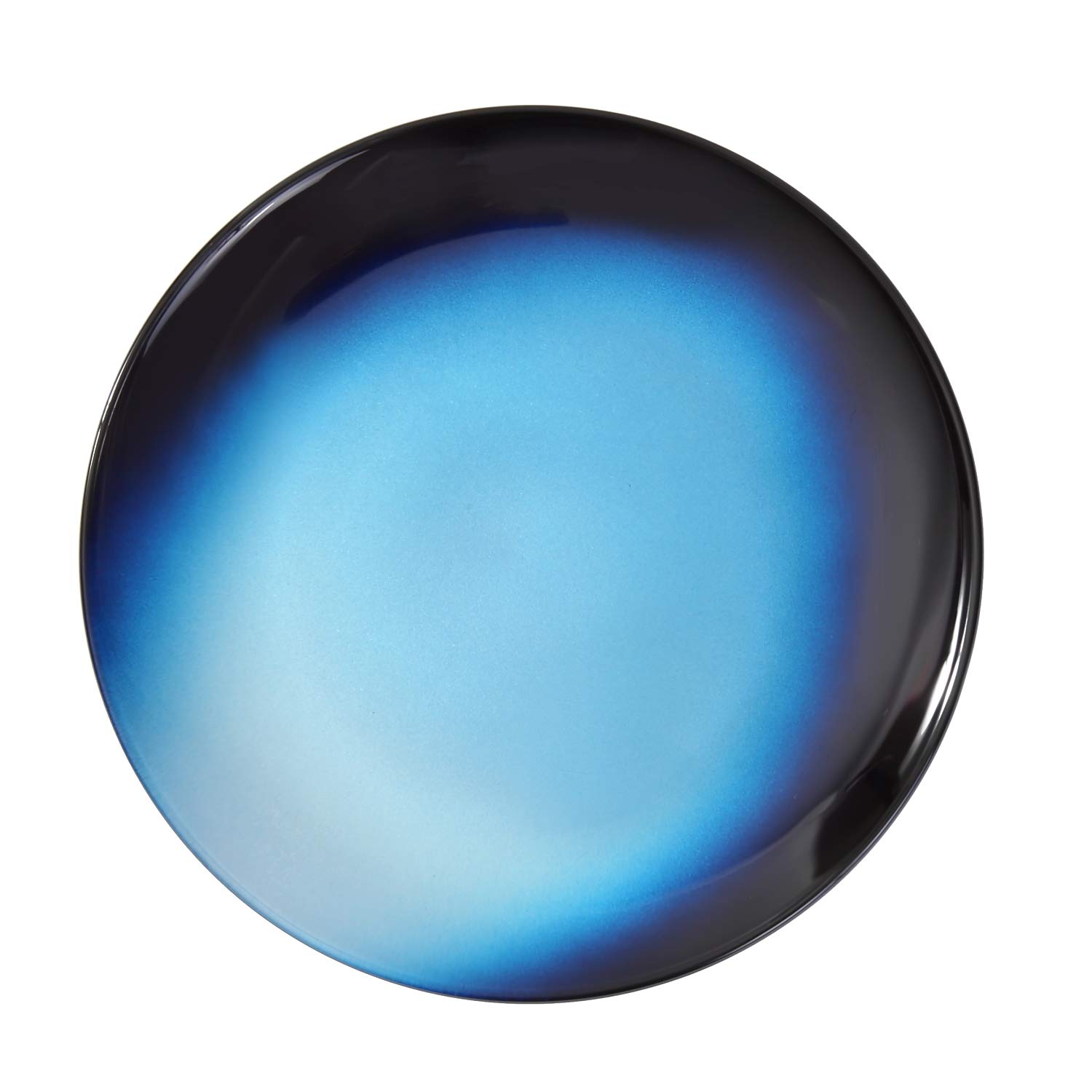 Syosaku Japanese Urushi Glass Flat Dinner Plate Φ11-inch Gradation Blue, Dishwasher Safe — image 1