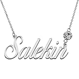 LikeFun Custom My Name Necklace with Birthstone