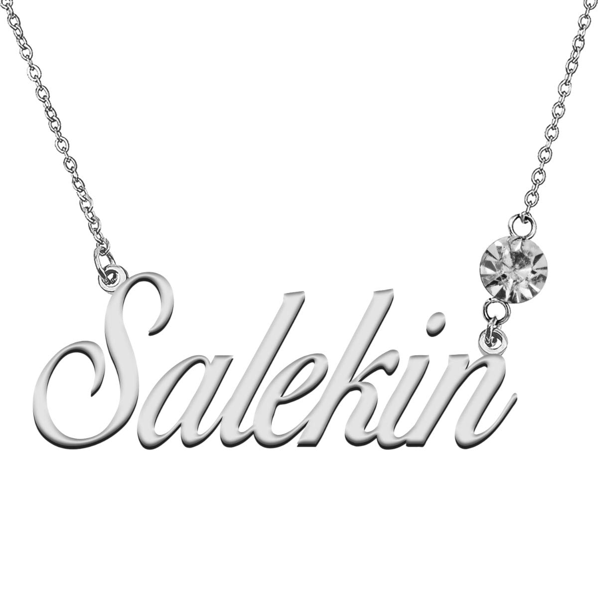 LikeFun Custom My Name Necklace with Birthstone