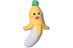 Pawcratean 7" Squeaky Plush Toy for Puppies Small Dogs Self Etertainment Washable Soft Made [PET ONLY] (Banana)