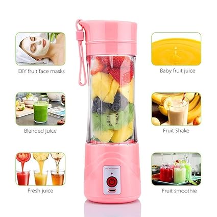S&P TechoWorld - New Portable USB Juicer Blender with Stainless Steel Blade 380 ml Bottle with USB Charging Cable