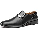 La Milano Men's Slip On Loafers Business Casual Comfortable Classic Leather Dress Shoes for Men, Loaf-4-black, 10