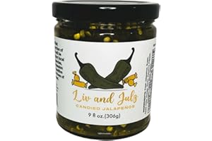 LIV AND JULZ LLC Liv and Julz, Candied Jalapeños 9 Fl Oz - Sweet Heat - Candy Jalapeños