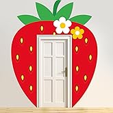 3pcs Red Strawberry Birthday Decoration Berry Sweet Party Supplies Strawberry Hanging Banner Fruit Welcome Porch Sign Sweet Berry Photo Prop for Wall Room Baby Shower Birthday Indoor Outdoor Decor