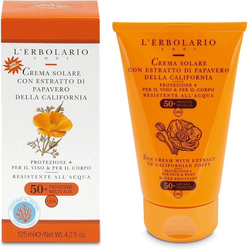 L'Erbolario Face Body Sun Cream SPF 50+ 125ml High Protection
