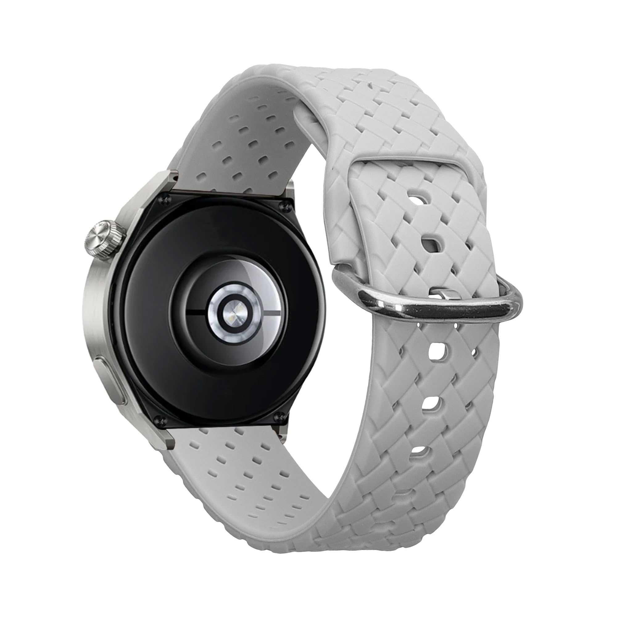 kwmobile Braided Silicone Strap Compatible with Huawei Watch GT 3 Pro (43mm) / Watch GT 3 (42mm) Strap - Replacement Watch Band - Grey