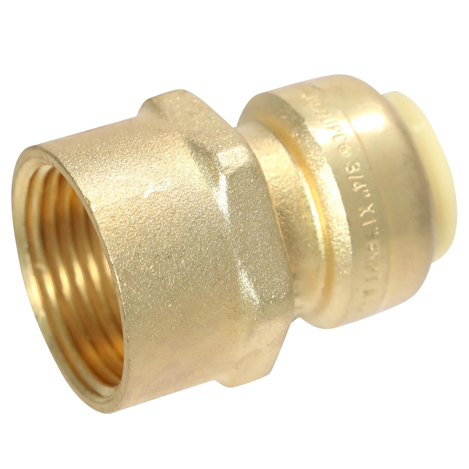 Photo 1 of 1 PIECE XFITTING 3/4" PUSH FIT X 1" FEMALE NPT/FNPT ADAPTER, CERTIFIED TO NSF ANSI61 - BRASS, PLUMBING FITTING FOR COPPER, PEX, CPVC