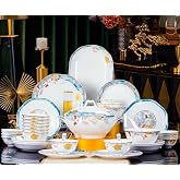 Porcelain China Dinnerware Set,Stoneware&amp;Ceramic Dinnerware Sets,Tableware | Handmade China Dinnerware Set,1300&deg;C Fired,Oriental Soil,Lightweight,Durable,Pure &amp; Easy to Clean,Smooth Surface,Origin