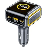 AOHI SUPERAUTO 170W 3-Port Car Charger, 140W PD 3.1 with TFT Smart Display | Fast Charging Car Adapter Compatible with MacBook Pro, Laptops, iPhone 17 Pro Max, Galaxy S25 Ultra