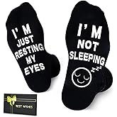 Dealswin Birthday Gifts for Dad, Valentines Day Gifts for Men Him, I'm Not Sleeping I'm Just Resting My Eyes Funny Socks