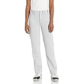 Mizuno Adult Women's Full Length Fastpitch Softball Pants With Hemmed Open Bottom, Grey, Small