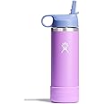 HYDRO FLASK Kids Water Bottle Jr. Stainless Steel Insulated With Straw Cap for Water, Milk, Juice, School, Camp, Sport, Play and Lunch, Easy to Clean, Leak-Resistant