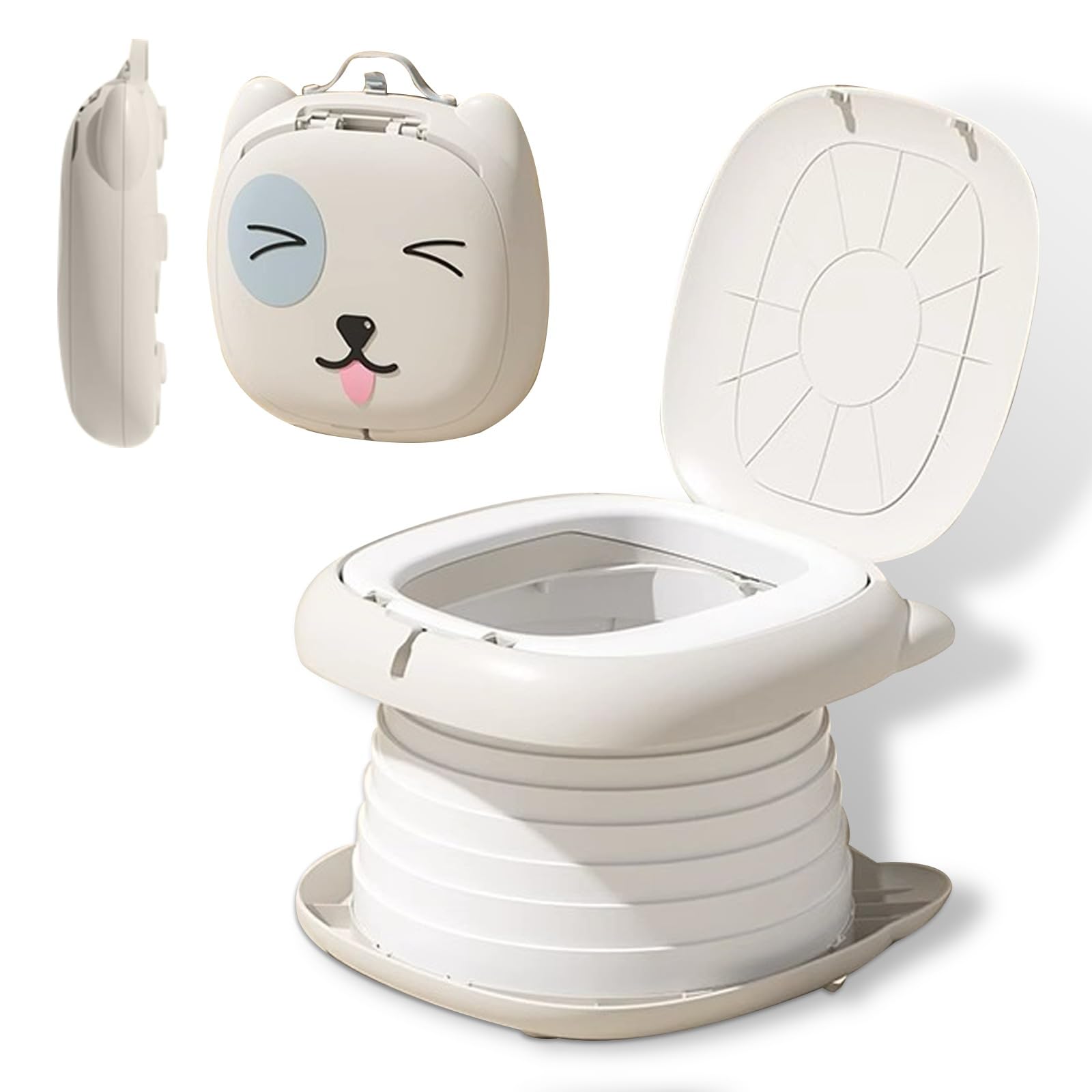 Travel Potty for Toddlers, Foldable Portable Potty for Toddlers: Training Toilet Seat with Disposable Emergency Bag, Lightweight Design for Car Camping, Indoor Outdoor Use by Boys Girls