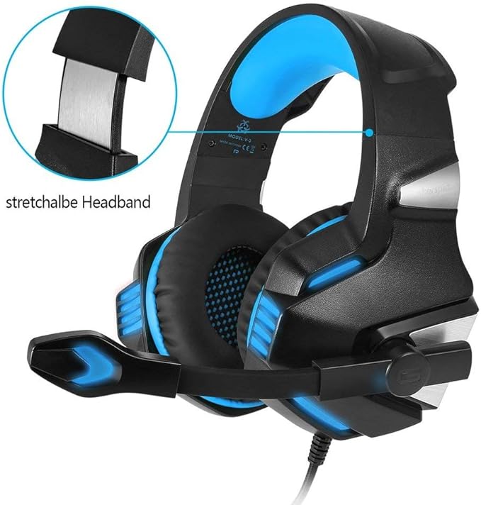 Amazon Co Jp Manakayla ハンタースパイダー イヤホン ヘッドセット 快適 オーバーイヤー 音楽 ゲーム用ヘッドフォン V3 ブラック ブルー 家電 カメラ