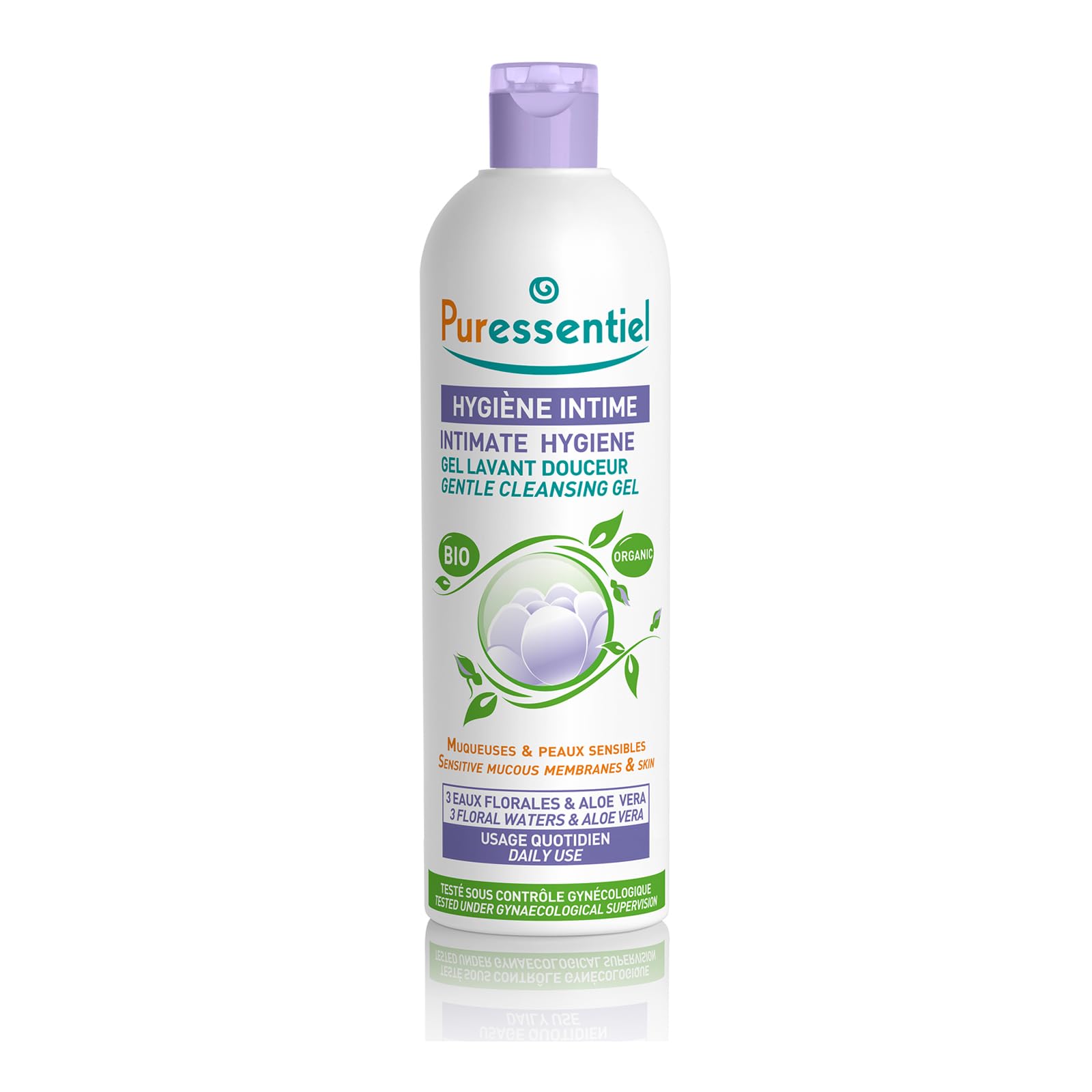 Puressentiel - Hygiène Intime - Gel Lavant Douceur aux 3 eaux florales et à l'aloé vera - Bio - Hypoallergénique - Usage quotidien pour muqueuses et peaux sensibles - 500 ml