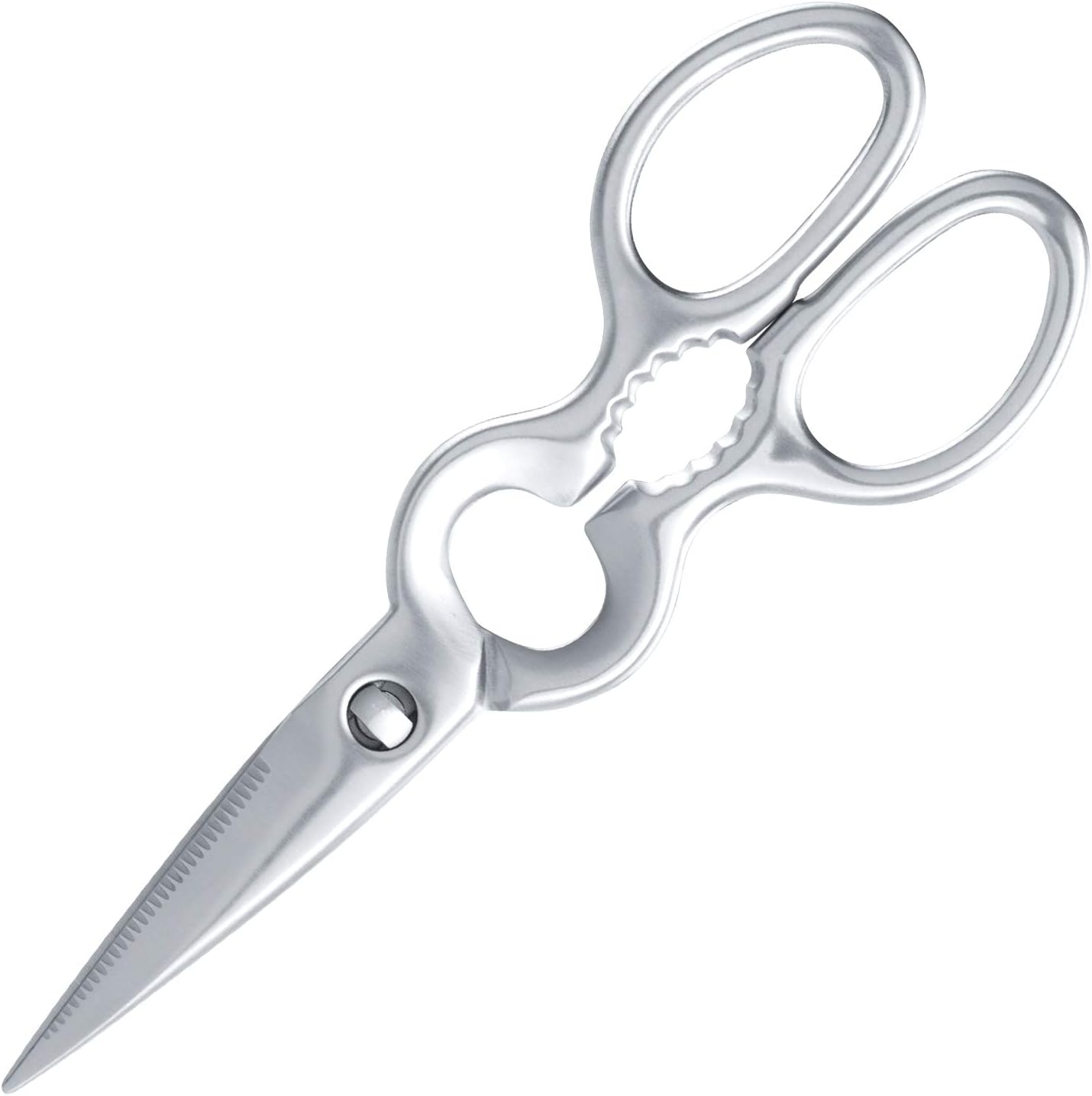 YOUYUE Forged Stainless Steel Kitchen Scissors, Heavy Duty Kitchen Shears as Poultry Shears Food Scissors for Vegetable, Herb, Seafood, Pizza, Versatile Tool for Opening bottle and Nutcracker