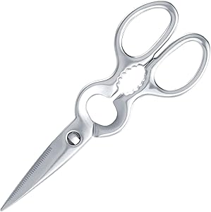 YOUYUE Forged Stainless Steel Kitchen Scissors, Heavy Duty Kitchen Shears as Poultry Shears Food Scissors for Vegetable, Herb, Seafood, Pizza, Versatile Tool for Opening bottle and Nutcracker