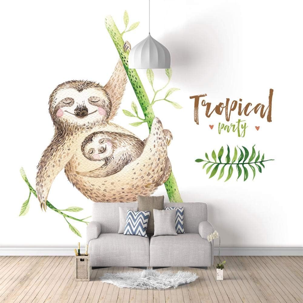 Amazon 壁画壁紙 ナマケモノ 3d巨大な壁紙 壁用ステッカー不織布カスタマイズ可能なサイズhdプリント取り外し可能な壁のステッカーテレビ背景写真壁画家の装飾 280x0cm 110x78inch ウォールステッカー オンライン通販