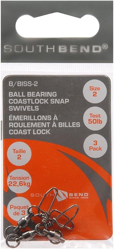 SouthBend Ball Bearing Size-2 B/BISS-2 Snap Swivels 3 Each