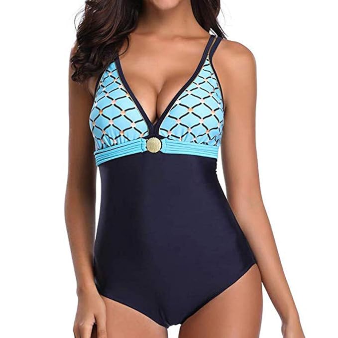Dehots Sexy Damen Tankini Bikini Große Größen Bademode Badeanzüge Monokini Bikinis für Frauen Mädchen Neckholder Bauchweg