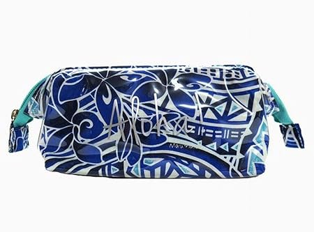 Amazon Co Jp ハワイアン雑貨 ハワイアン 雑貨 ハワイアン ポーチ 化粧ポーチ ハワイアン柄 コスメティックポーチ ホワイト ブルー Yjxp0325 シューズ バッグ