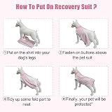 FEimaX Dog Surgery Recovery Suit Pink M - Postoperative Bodysuit for Pets view 6
