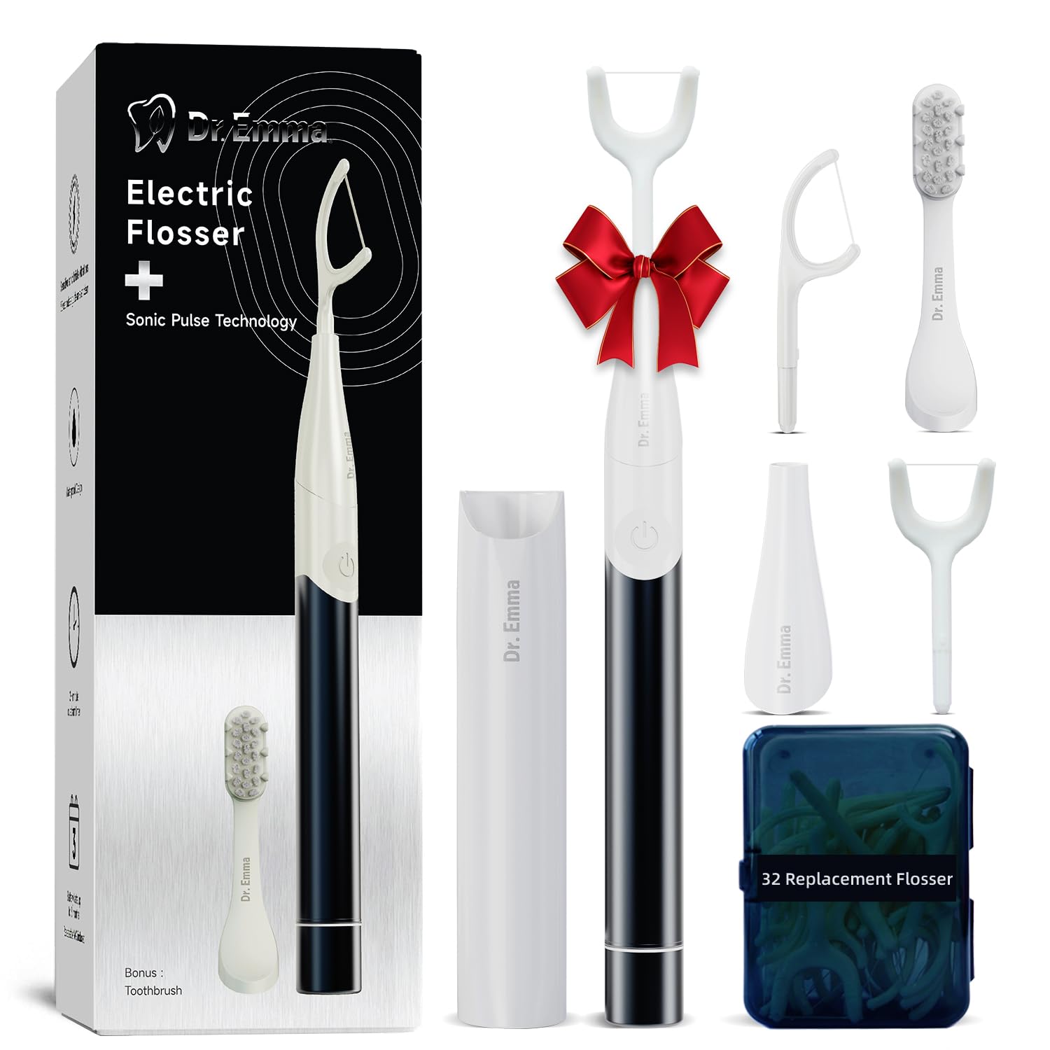 Photo 1 of *MISSING PARTS - See Clerk Notes*
Dr. Emma Electric Vibration Flosser with Replaceable Floss Picks and Toothbrush, Power Flosser for Adults, Dental Flosser Kit for Teeth Cleaning, Water Flosser Alternative, Midnight