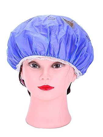 Fully Set Of 2Pc Good Quality Plastic Printed Shower Cap With Elastic Band Bathing Salon Hair Cap For Men Women And Children, Pack of 1