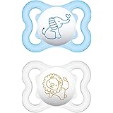 MAM Mini Air Pacifiers (2 Pack, 1 Sterilizing Pacifier Case), MAM Sensitive Skin Pacifier 0-6 Months, Best Pacifier for Breas