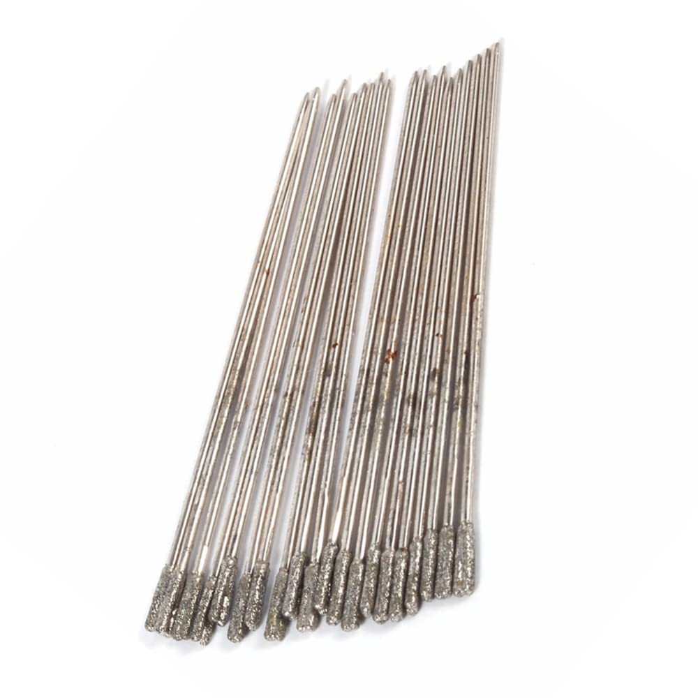 1.8mm Diamond Coated Lapidary Drill Bits, Diamond Glass Jewelery Drill Bits Tipped for Jewelry and Agate, 20 Pack