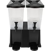 6 Gallon Beverage Dispenser, 22L Double Tank Juice Dispenser w/ 2-Faucets, Commercial Drink Dispenser, Detachable Plastic Tanks, for Party, Catering, Buffets, Restaurants, Black