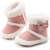 Infant Unisex Warm Fur Lining Soft Boots Baby Winter Ankle Non-Slip Rubber Texture Sole Toddler Winter Snow Crib Shoes