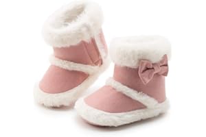 ZOOLAR Infant Unisex Warm Fur Lining Soft Boots Baby Winter Ankle Non-Slip Rubber Texture Sole Toddler Winter Snow Crib Shoes
